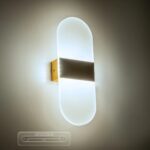 GLOBOSTAR® RARE 61338 Μοντέρνο Φωτιστικό Τοίχου – Απλίκα LED 5W 600lm 180° AC 220-240V IP20 Ρυθμιζόμενο Λευκό CCT με On/Off 2700K/4500K/6000K – Lumileds SMD Chip – Χρυσό Βούρτσας – Μ10 x Π4 x Υ27cm – 3 Χρόνια Εγγύηση