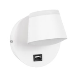 Alternative view of GLOBOSTAR® REGENCY 61374 Μοντέρνο Φωτιστικό Τοίχου - Απλίκα Ξενοδοχείου Reading Light με Φορτιστή USB 3A LED 8W 920lm 120° AC 220-240V IP20 Φυσικό Λευκό 4500K - Bridgelux SMD Chip & TÜV SÜD Driver - Λευκό Ματ - Μ12 x Π12 x Υ13cm - 3 Χρόνια Εγγύηση