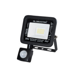 Alternative view of GLOBOSTAR® AURORA 64137 Προβολέας με Ανιχνευτή PIR / Αισθητήρα Κίνησης LED 20W 2500lm 120° AC 220-240V Αδιάβροχο IP67 Ψυχρό Λευκό 6000K - Lumileds SMD Chip - TÜV Rheinland Certified - Μαύρο Ματ - Μ12 x Π5 x Υ14.5cm - 3 Χρόνια Εγγύηση