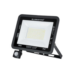 Alternative view of GLOBOSTAR® AURORA 61443 Προβολέας με Ανιχνευτή PIR / Αισθητήρα Κίνησης LED 100W 12500lm 120° AC 220-240V Αδιάβροχο IP67 Ψυχρό Λευκό 6000K - Lumileds SMD Chip - TÜV Rheinland Certified - Μαύρο Ματ - Μ25 x Π6.5 x Υ27.5cm - 3 Χρόνια Εγγύηση