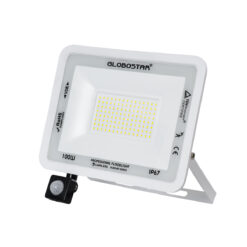 Alternative view of GLOBOSTAR® AURORA 61444 Προβολέας με Ανιχνευτή PIR / Αισθητήρα Κίνησης LED 100W 12500lm 120° AC 220-240V Αδιάβροχο IP67 Ψυχρό Λευκό 6000K - Lumileds SMD Chip - TÜV Rheinland Certified - Λευκό Ματ - Μ25 x Π6.5 x Υ27.5cm - 3 Χρόνια Εγγύηση