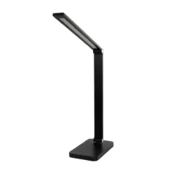 GLOBOSTAR® TEBLA 60481 Μοντέρνο Επιτραπέζιο Φωτιστικό Γραφείου LED 5W 500lm 120° AC 220-240V IP20 Ρυθμιζόμενο Λευκό CCT με Αφή 2700K/4500K/6000K Dimmable - Bridgelux SMD Chip - Μαύρο - Μ11 x Π31 x Υ52cm - 2 Χρόνια Εγγύηση