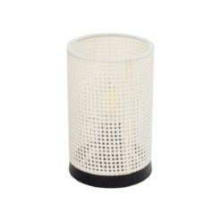 Alternative view of GLOBOSTAR® CYLINDER 203-0184 Μοντέρνο Επιτραπέζιο Φωτιστικό Πορτατίφ με Ντουί 1 x E27 AC 220-240V IP20 - Μαύρο & Λευκό - Μ14 x Π14 x Υ22cm
