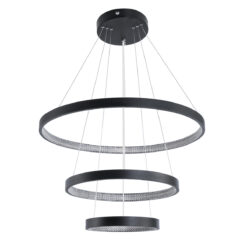 Alternative view of GLOBOSTAR® DIAMOND TRIO 61523 Μοντέρνο Κρεμαστό Φωτιστικό Οροφής LED 100W 11200lm 360° AC 220-240V IP20 Ρυθμιζόμενο Λευκό CCT με Χειριστήριο από 2700K έως 6000K Dimmable - Lumileds SMD Chip - Μαύρο Ματ - Μ90 x Π90 x Υ90cm - 3 Χρόνια Εγγύηση