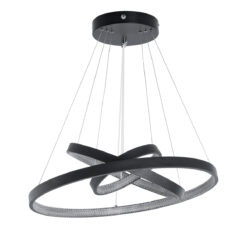 Alternative view of GLOBOSTAR® DIAMOND TRIO 61523-DECO Μοντέρνο Κρεμαστό Φωτιστικό Οροφής LED 100W 11200lm 360° AC 220-240V IP20 Ρυθμιζόμενο Λευκό CCT με Χειριστήριο από 2700K έως 6000K Dimmable - Lumileds SMD Chip - Μαύρο Ματ - Μ90 x Π90 x Υ90cm - 3 Χρόνια Εγγύηση