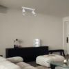 kelvo® SPOTA KLV-101-0137 Κινούμενο Φωτιστικό Σποτ Οροφής για 2 Λάμπες MR16 με Ντουί GU10 AC 220-240V IP20 – Λευκό Ματ – Μ30 x Π6 x Υ14.5cm