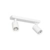 kelvo® SPOTA KLV-101-0137 Κινούμενο Φωτιστικό Σποτ Οροφής για 2 Λάμπες MR16 με Ντουί GU10 AC 220-240V IP20 – Λευκό Ματ – Μ30 x Π6 x Υ14.5cm