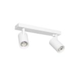 kelvo® SPOTA KLV-101-0137 Κινούμενο Φωτιστικό Σποτ Οροφής για 2 Λάμπες MR16 με Ντουί GU10 AC 220-240V IP20 – Λευκό Ματ – Μ30 x Π6 x Υ14.5cm