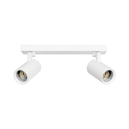 kelvo® SPOTA KLV-101-0137 Κινούμενο Φωτιστικό Σποτ Οροφής για 2 Λάμπες MR16 με Ντουί GU10 AC 220-240V IP20 – Λευκό Ματ – Μ30 x Π6 x Υ14.5cm