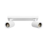 kelvo® SPOTA KLV-101-0137 Κινούμενο Φωτιστικό Σποτ Οροφής για 2 Λάμπες MR16 με Ντουί GU10 AC 220-240V IP20 – Λευκό Ματ – Μ30 x Π6 x Υ14.5cm