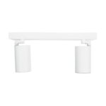 kelvo® SPOTA KLV-101-0137 Κινούμενο Φωτιστικό Σποτ Οροφής για 2 Λάμπες MR16 με Ντουί GU10 AC 220-240V IP20 – Λευκό Ματ – Μ30 x Π6 x Υ14.5cm
