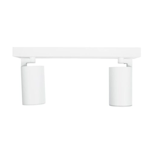 kelvo® SPOTA KLV-101-0137 Κινούμενο Φωτιστικό Σποτ Οροφής για 2 Λάμπες MR16 με Ντουί GU10 AC 220-240V IP20 – Λευκό Ματ – Μ30 x Π6 x Υ14.5cm