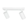kelvo® SPOTA KLV-101-0137 Κινούμενο Φωτιστικό Σποτ Οροφής για 2 Λάμπες MR16 με Ντουί GU10 AC 220-240V IP20 – Λευκό Ματ – Μ30 x Π6 x Υ14.5cm