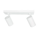 kelvo® SPOTA KLV-101-0137 Κινούμενο Φωτιστικό Σποτ Οροφής για 2 Λάμπες MR16 με Ντουί GU10 AC 220-240V IP20 – Λευκό Ματ – Μ30 x Π6 x Υ14.5cm