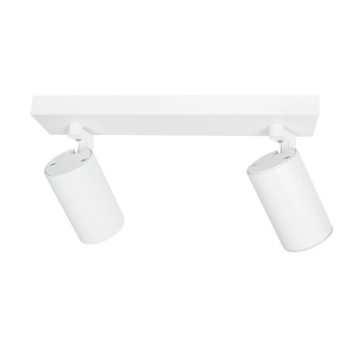 kelvo® SPOTA KLV-101-0137 Κινούμενο Φωτιστικό Σποτ Οροφής για 2 Λάμπες MR16 με Ντουί GU10 AC 220-240V IP20 – Λευκό Ματ – Μ30 x Π6 x Υ14.5cm