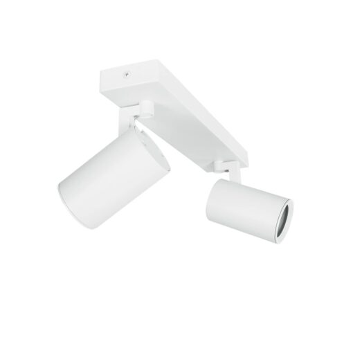 kelvo® SPOTA KLV-101-0137 Κινούμενο Φωτιστικό Σποτ Οροφής για 2 Λάμπες MR16 με Ντουί GU10 AC 220-240V IP20 – Λευκό Ματ – Μ30 x Π6 x Υ14.5cm