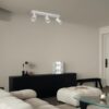 kelvo® SPOTA KLV-101-0139 Κινούμενο Φωτιστικό Σποτ Οροφής για 3 Λάμπες MR16 με Ντουί GU10 AC 220-240V IP20 – Λευκό Ματ – Μ48 x Π6.2 x Υ14cm