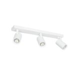kelvo® SPOTA KLV-101-0139 Κινούμενο Φωτιστικό Σποτ Οροφής για 3 Λάμπες MR16 με Ντουί GU10 AC 220-240V IP20 – Λευκό Ματ – Μ48 x Π6.2 x Υ14cm