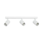 kelvo® SPOTA KLV-101-0139 Κινούμενο Φωτιστικό Σποτ Οροφής για 3 Λάμπες MR16 με Ντουί GU10 AC 220-240V IP20 – Λευκό Ματ – Μ48 x Π6.2 x Υ14cm