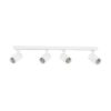kelvo® SPOTA KLV-101-0141 Κινούμενο Φωτιστικό Σποτ Οροφής για 4 Λάμπες MR16 με Ντουί GU10 AC 220-240V IP20 – Λευκό Ματ – Μ64 x Π6 x Υ14cm