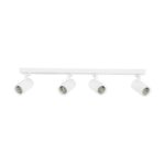 kelvo® SPOTA KLV-101-0141 Κινούμενο Φωτιστικό Σποτ Οροφής για 4 Λάμπες MR16 με Ντουί GU10 AC 220-240V IP20 – Λευκό Ματ – Μ64 x Π6 x Υ14cm