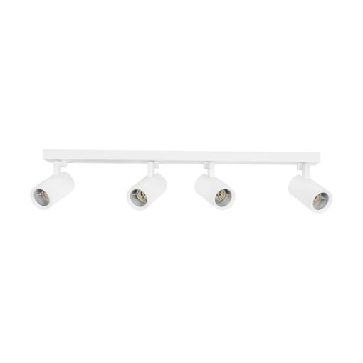 kelvo® SPOTA KLV-101-0141 Κινούμενο Φωτιστικό Σποτ Οροφής για 4 Λάμπες MR16 με Ντουί GU10 AC 220-240V IP20 – Λευκό Ματ – Μ64 x Π6 x Υ14cm