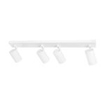 kelvo® SPOTA KLV-101-0141 Κινούμενο Φωτιστικό Σποτ Οροφής για 4 Λάμπες MR16 με Ντουί GU10 AC 220-240V IP20 – Λευκό Ματ – Μ64 x Π6 x Υ14cm