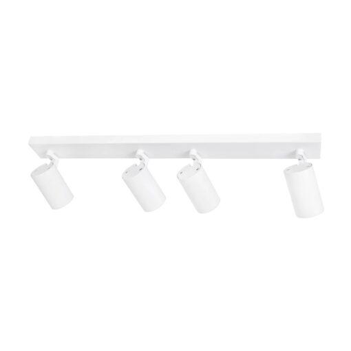 kelvo® SPOTA KLV-101-0141 Κινούμενο Φωτιστικό Σποτ Οροφής για 4 Λάμπες MR16 με Ντουί GU10 AC 220-240V IP20 – Λευκό Ματ – Μ64 x Π6 x Υ14cm