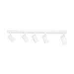 kelvo® SPOTA KLV-101-0143 Κινούμενο Φωτιστικό Σποτ Οροφής για 5 Λάμπες MR16 με Ντουί GU10 AC 220-240V IP20 – Λευκό Ματ – Μ79.5 x Π6.3 x Υ14cm