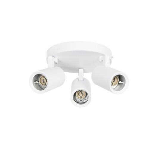 kelvo® SPOTA KLV-101-0145 Κινούμενο Φωτιστικό Σποτ Οροφής για 3 Λάμπες MR16 με Ντουί GU10 AC 220-240V IP20 – Λευκό Ματ – Μ19 x Π19 x Υ14cm