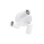 kelvo® SPOTA KLV-101-0145 Κινούμενο Φωτιστικό Σποτ Οροφής για 3 Λάμπες MR16 με Ντουί GU10 AC 220-240V IP20 – Λευκό Ματ – Μ19 x Π19 x Υ14cm
