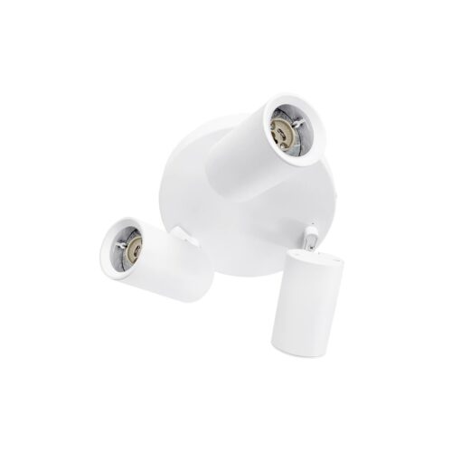 kelvo® SPOTA KLV-101-0145 Κινούμενο Φωτιστικό Σποτ Οροφής για 3 Λάμπες MR16 με Ντουί GU10 AC 220-240V IP20 – Λευκό Ματ – Μ19 x Π19 x Υ14cm