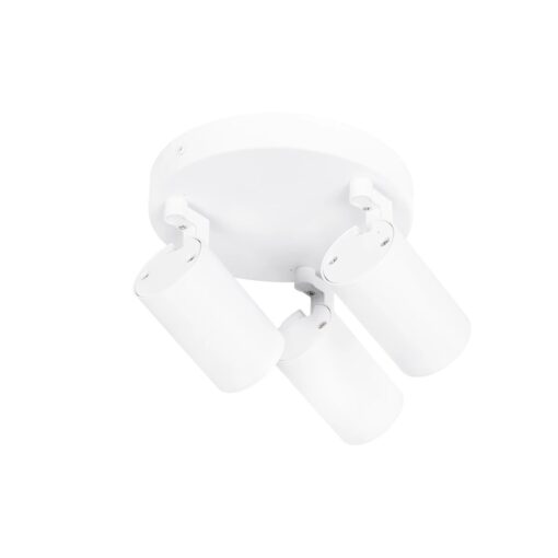 kelvo® SPOTA KLV-101-0145 Κινούμενο Φωτιστικό Σποτ Οροφής για 3 Λάμπες MR16 με Ντουί GU10 AC 220-240V IP20 – Λευκό Ματ – Μ19 x Π19 x Υ14cm