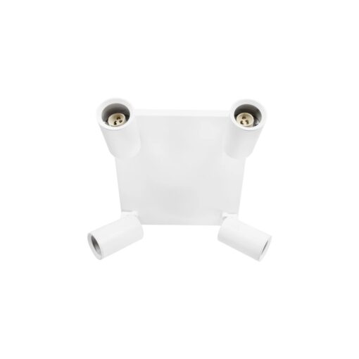 kelvo® SPOTA KLV-101-0147 Κινούμενο Φωτιστικό Σποτ Οροφής για 4 Λάμπες MR16 με Ντουί GU10 AC 220-240V IP20 – Λευκό Ματ – Μ26 x Π26 x Υ14cm