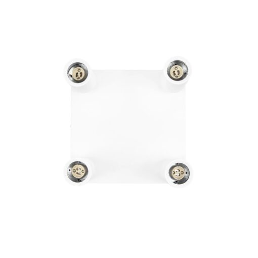 kelvo® SPOTA KLV-101-0147 Κινούμενο Φωτιστικό Σποτ Οροφής για 4 Λάμπες MR16 με Ντουί GU10 AC 220-240V IP20 – Λευκό Ματ – Μ26 x Π26 x Υ14cm
