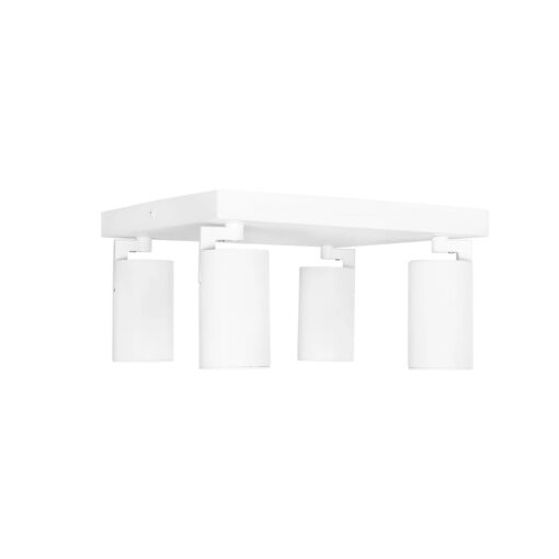 kelvo® SPOTA KLV-101-0147 Κινούμενο Φωτιστικό Σποτ Οροφής για 4 Λάμπες MR16 με Ντουί GU10 AC 220-240V IP20 – Λευκό Ματ – Μ26 x Π26 x Υ14cm