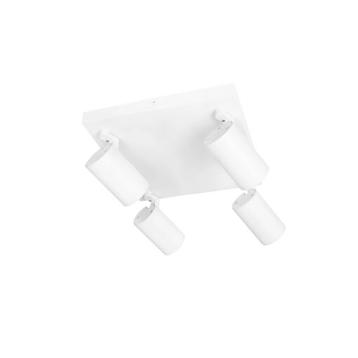 kelvo® SPOTA KLV-101-0147 Κινούμενο Φωτιστικό Σποτ Οροφής για 4 Λάμπες MR16 με Ντουί GU10 AC 220-240V IP20 – Λευκό Ματ – Μ26 x Π26 x Υ14cm