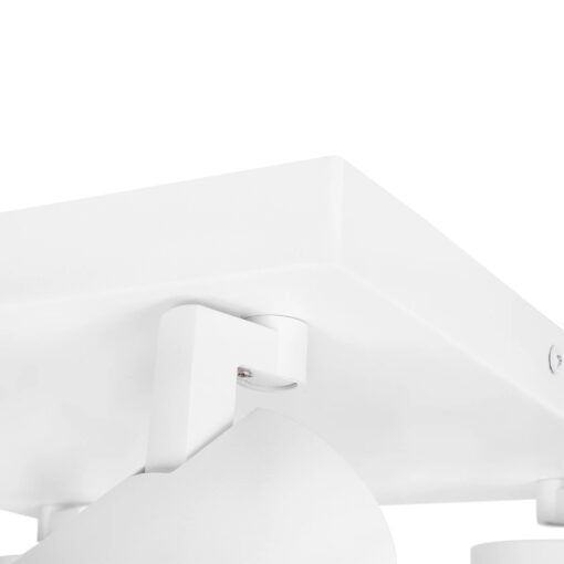 kelvo® SPOTA KLV-101-0147 Κινούμενο Φωτιστικό Σποτ Οροφής για 4 Λάμπες MR16 με Ντουί GU10 AC 220-240V IP20 – Λευκό Ματ – Μ26 x Π26 x Υ14cm