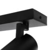 kelvo® SPOTA KLV-101-0136 Κινούμενο Φωτιστικό Σποτ Οροφής για 2 Λάμπες MR16 με Ντουί GU10 AC 220-240V IP20 – Μαύρο Ματ – Μ30 x Π6 x Υ14.5cm