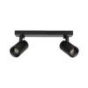 kelvo® SPOTA KLV-101-0136 Κινούμενο Φωτιστικό Σποτ Οροφής για 2 Λάμπες MR16 με Ντουί GU10 AC 220-240V IP20 – Μαύρο Ματ – Μ30 x Π6 x Υ14.5cm