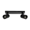 kelvo® SPOTA KLV-101-0136 Κινούμενο Φωτιστικό Σποτ Οροφής για 2 Λάμπες MR16 με Ντουί GU10 AC 220-240V IP20 – Μαύρο Ματ – Μ30 x Π6 x Υ14.5cm