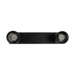 kelvo® SPOTA KLV-101-0136 Κινούμενο Φωτιστικό Σποτ Οροφής για 2 Λάμπες MR16 με Ντουί GU10 AC 220-240V IP20 – Μαύρο Ματ – Μ30 x Π6 x Υ14.5cm