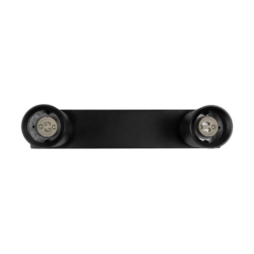 kelvo® SPOTA KLV-101-0136 Κινούμενο Φωτιστικό Σποτ Οροφής για 2 Λάμπες MR16 με Ντουί GU10 AC 220-240V IP20 – Μαύρο Ματ – Μ30 x Π6 x Υ14.5cm