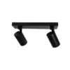 kelvo® SPOTA KLV-101-0136 Κινούμενο Φωτιστικό Σποτ Οροφής για 2 Λάμπες MR16 με Ντουί GU10 AC 220-240V IP20 – Μαύρο Ματ – Μ30 x Π6 x Υ14.5cm