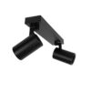 kelvo® SPOTA KLV-101-0136 Κινούμενο Φωτιστικό Σποτ Οροφής για 2 Λάμπες MR16 με Ντουί GU10 AC 220-240V IP20 – Μαύρο Ματ – Μ30 x Π6 x Υ14.5cm