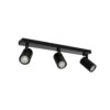 kelvo® SPOTA KLV-101-0138 Κινούμενο Φωτιστικό Σποτ Οροφής για 3 Λάμπες MR16 με Ντουί GU10 AC 220-240V IP20 – Μαύρο Ματ – Μ48 x Π6.2 x Υ14cm