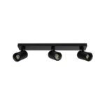 kelvo® SPOTA KLV-101-0138 Κινούμενο Φωτιστικό Σποτ Οροφής για 3 Λάμπες MR16 με Ντουί GU10 AC 220-240V IP20 – Μαύρο Ματ – Μ48 x Π6.2 x Υ14cm