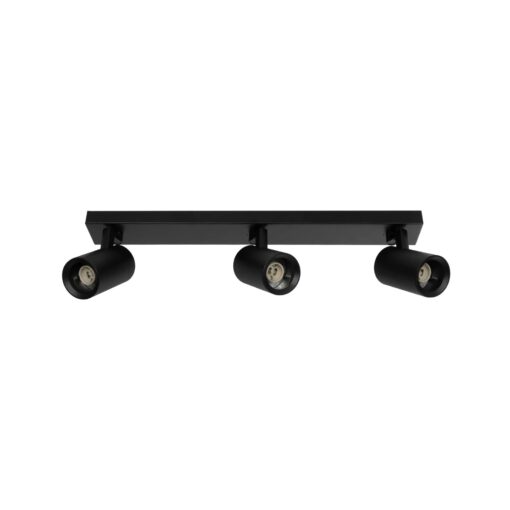 kelvo® SPOTA KLV-101-0138 Κινούμενο Φωτιστικό Σποτ Οροφής για 3 Λάμπες MR16 με Ντουί GU10 AC 220-240V IP20 – Μαύρο Ματ – Μ48 x Π6.2 x Υ14cm