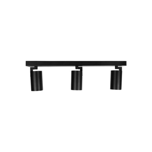 kelvo® SPOTA KLV-101-0138 Κινούμενο Φωτιστικό Σποτ Οροφής για 3 Λάμπες MR16 με Ντουί GU10 AC 220-240V IP20 – Μαύρο Ματ – Μ48 x Π6.2 x Υ14cm