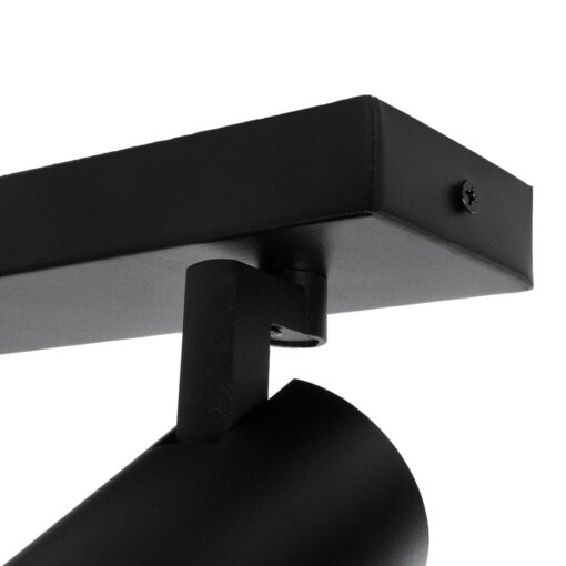 kelvo® SPOTA KLV-101-0138 Κινούμενο Φωτιστικό Σποτ Οροφής για 3 Λάμπες MR16 με Ντουί GU10 AC 220-240V IP20 – Μαύρο Ματ – Μ48 x Π6.2 x Υ14cm